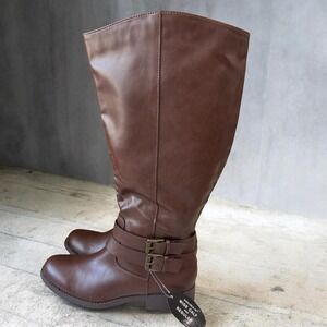 Brown Riding Boots Womens 7 Style And Co Buckle Fall Winter Casual Cottagecore